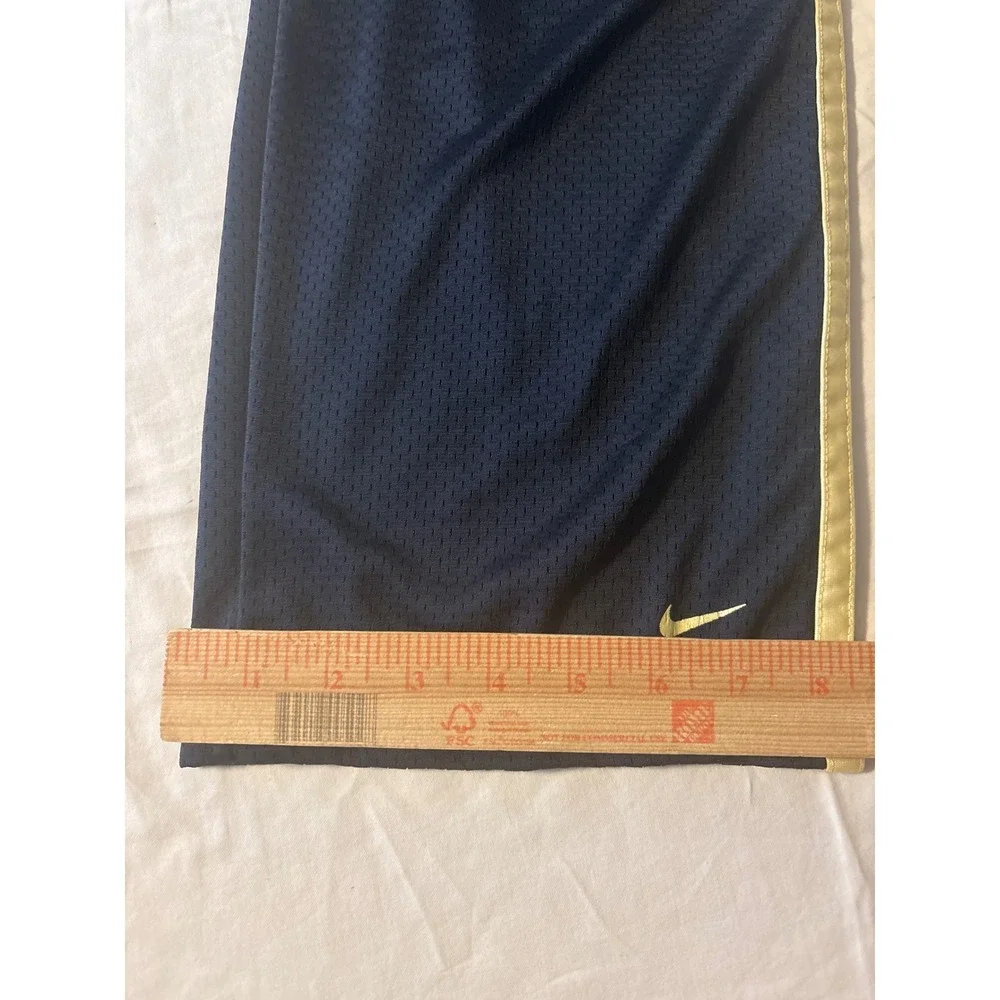 Nike Mesh Track Pants Boys M Navy Blue Excellent‎ Yellow Stripe Swoosh Athletic